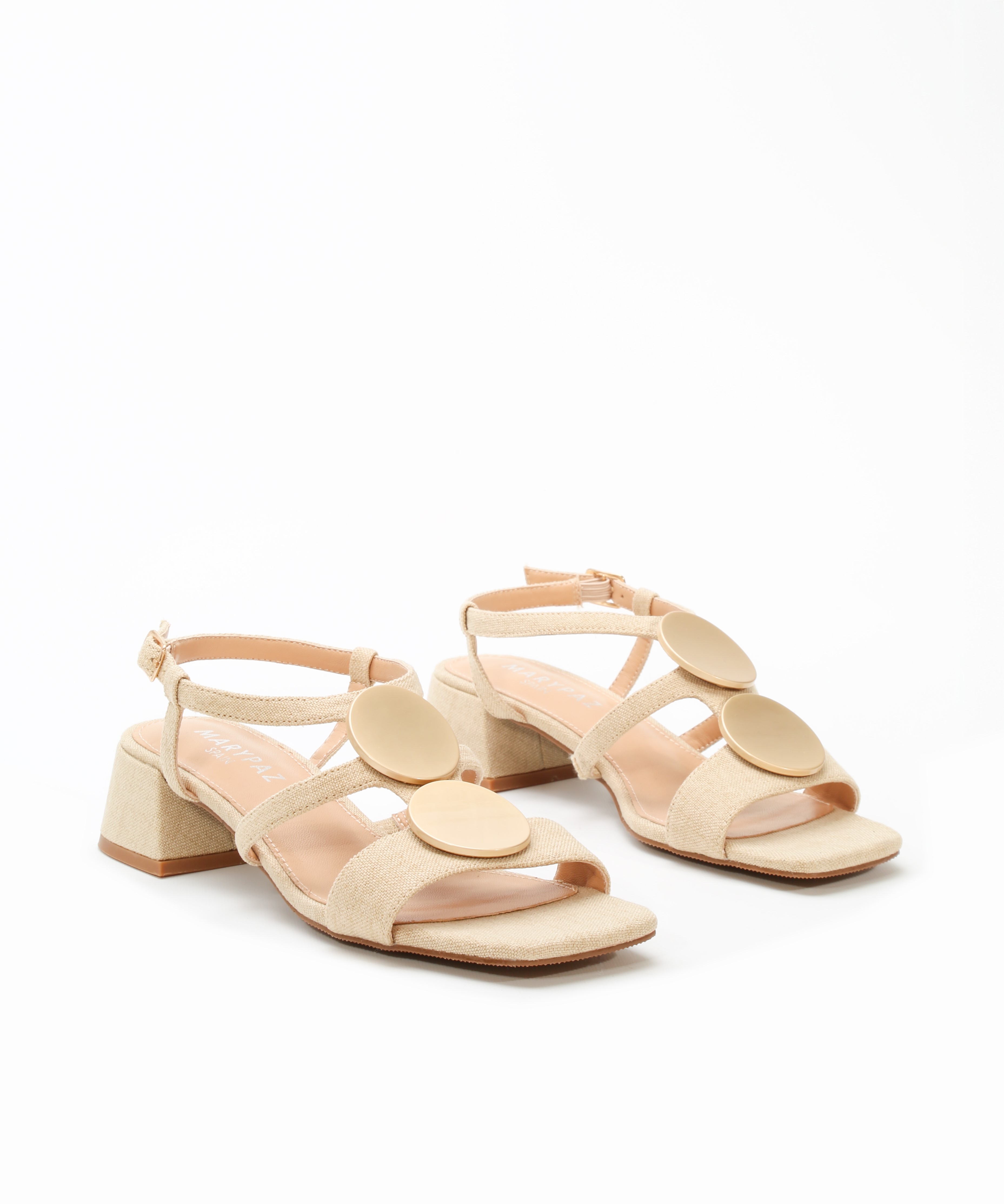 Sandalia tac&oacute;n bajo adorno image number null